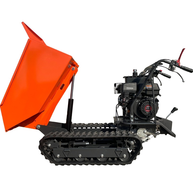 500kg Hydraulic Mini Crawler Dumper, All-Terrain Gasoline Mini Dumper with 6f+2r, Versatile for Construction, Farm, Orchard & Landscaping