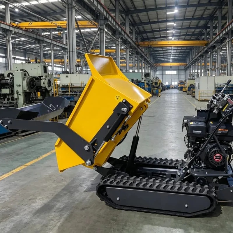Heavy-Dutymini Loader 300kg500kgs Loading Capacity Hydraulic Tracked Dumper Hydraulic Mini Dumper Pump Core Engine Mini Skid Steer Dumper Heavy Load Mini Dumper