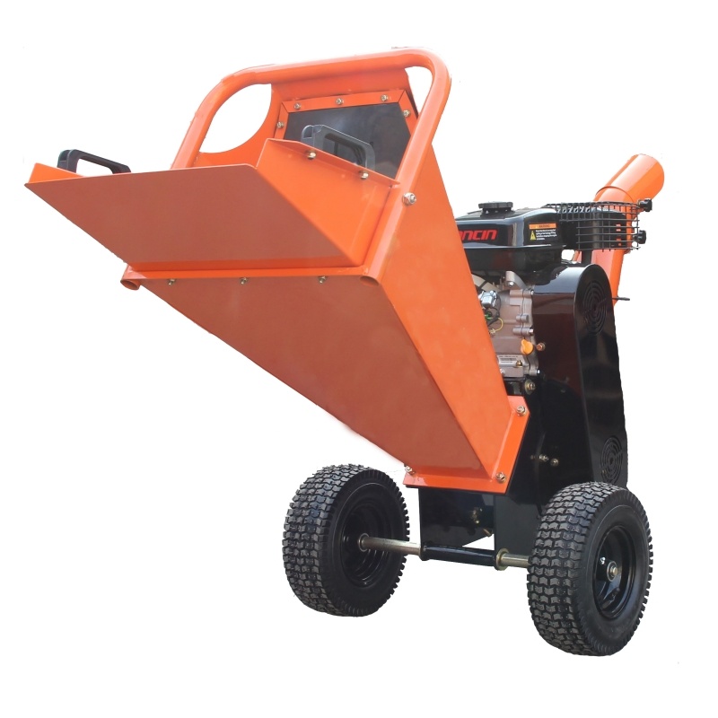 6.5HP 196cc Gasoline Wood Chipper Machine Nt-Wm100 100mm Chipping Capacity Drum Type Branch Shredder with Emergency Stop for Garden Forest Landscaping