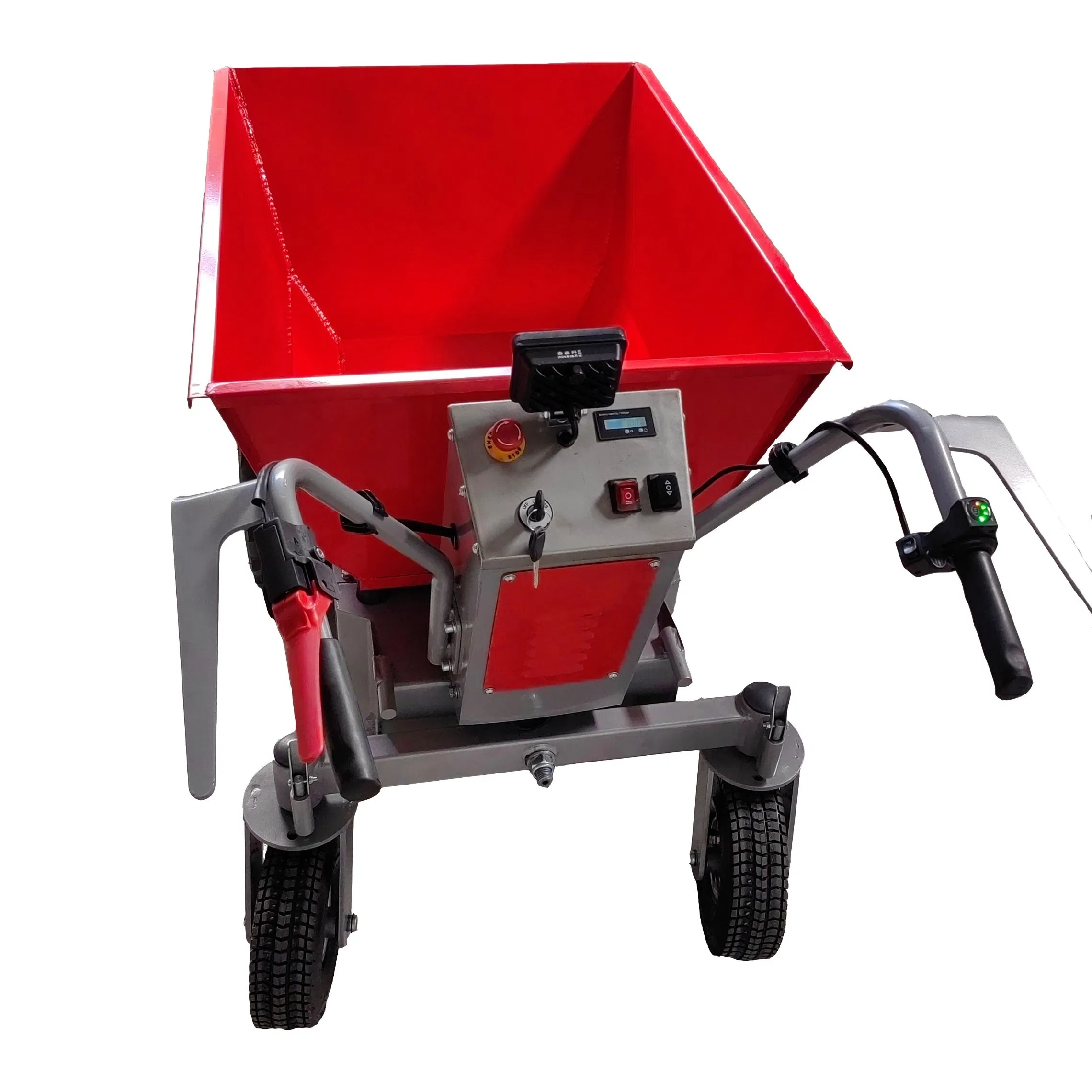 Light Weight Portable Nt-E500h 1000W Motor 500kg Load Capacity Hydraulic Discharge 48V 32ah Power Electric Tipping Barrow