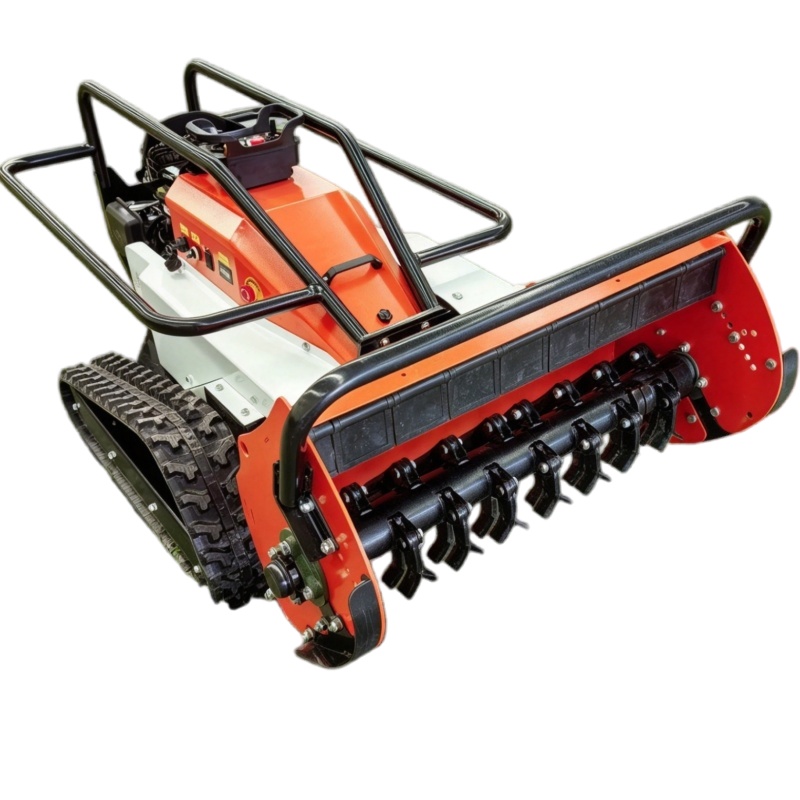 Remote Controlled Lawn Mower Professional GPS Flail Mower Tracked Grass Cutter Machine for Steep Slope Orchard Farm and Smart Agricultural Operations