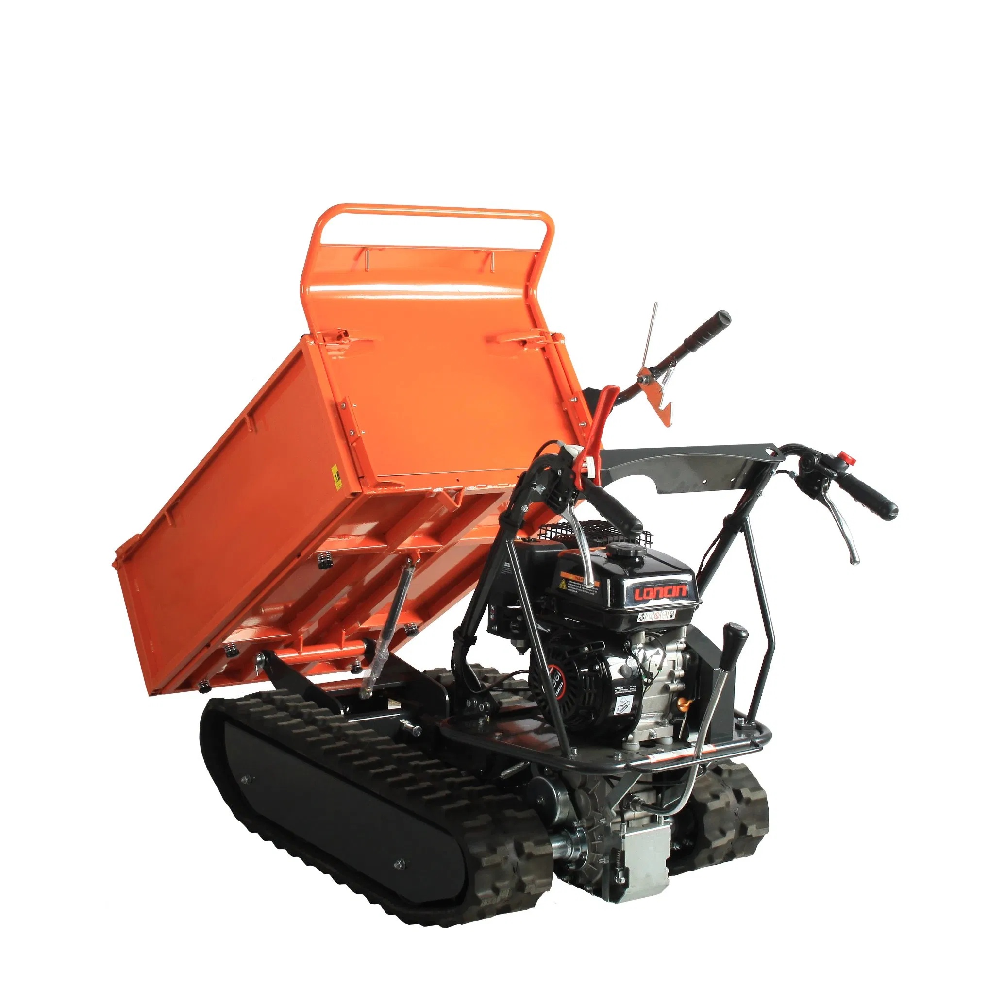 off Road Stability 6.5HP Gasoline Engine 500kg Capacity Manual Tipping Tracked Power Carrier for Muddy and Sandy Terrain Application All Terrain Dumper