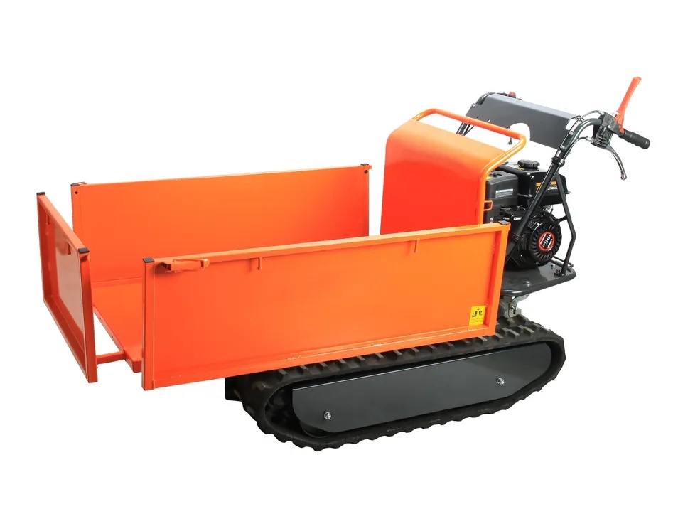 off Road Stability 6.5HP Gasoline Engine 500kg Capacity Manual Tipping Tracked Power Carrier for Muddy and Sandy Terrain Application All Terrain Dumper