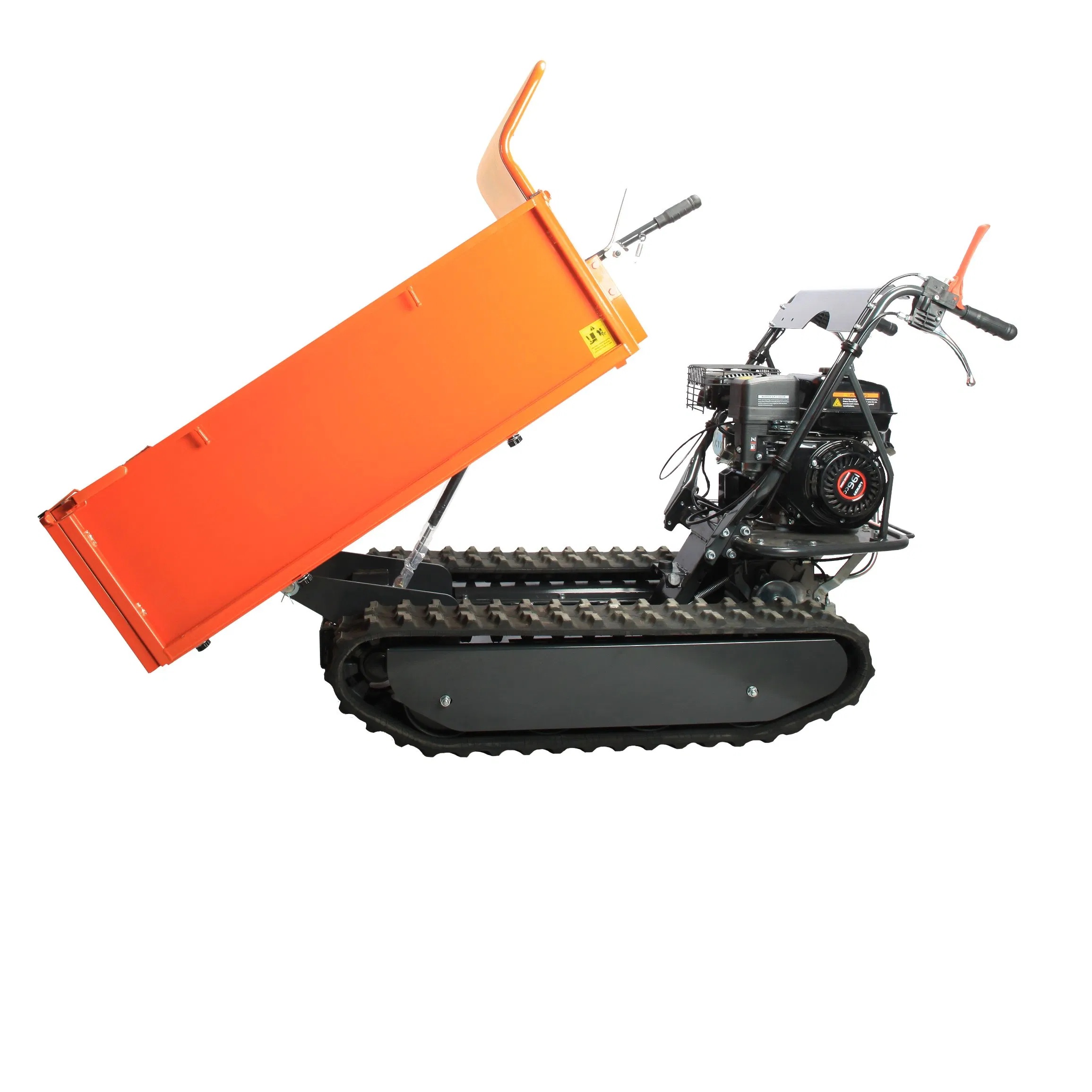 off Road Stability 6.5HP Gasoline Engine 500kg Capacity Manual Tipping Tracked Power Carrier for Muddy and Sandy Terrain Application All Terrain Dumper