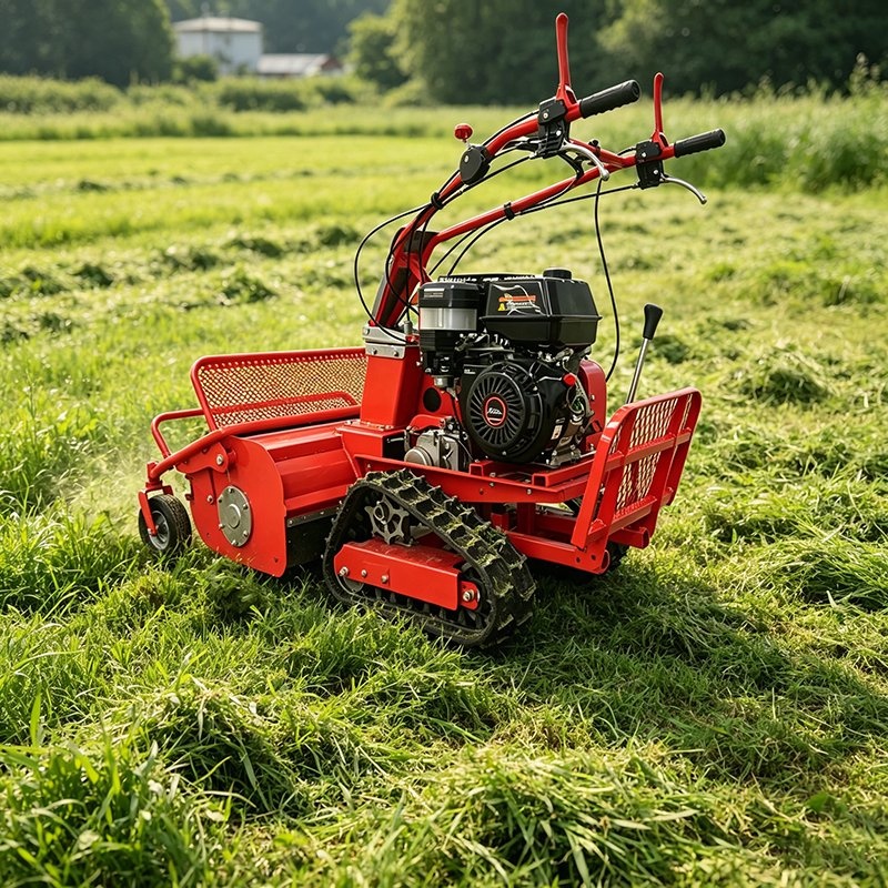 8HP Loncin Flail Mower 600mm Cut, 40-800mm Height Adjust for Orchards & Rough Terrain