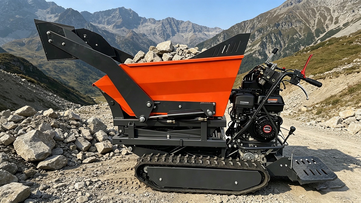 High Efficiency Gasoline Crawler Dumper with 500kgs Loading Capacity